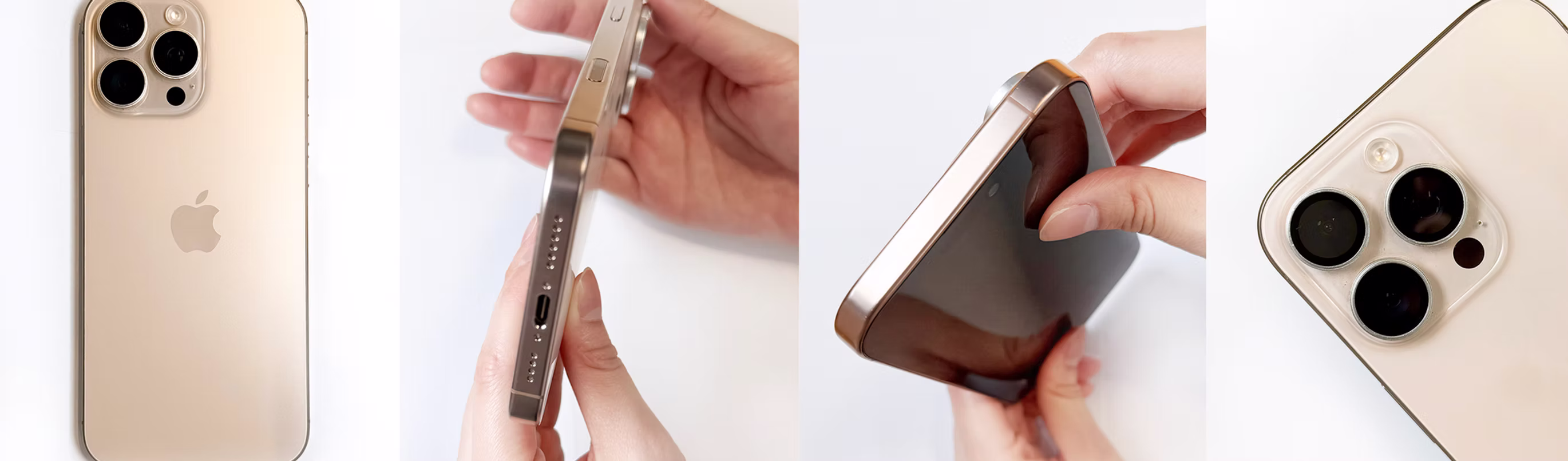 金色 iPhone 外观检查近景