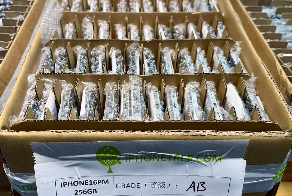 Graded iPhone stock stored in protective packaging