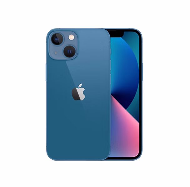 Blue iPhone 13 front and back