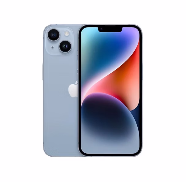 Light blue iPhone 14 front and back